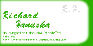 richard hanuska business card